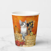 Erntedank der Schweineschale - Katzenpapiertasse Pappbecher (Vorderseite)