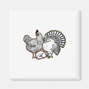 Erntedank der Türkei Funny Animal Fall Magnet