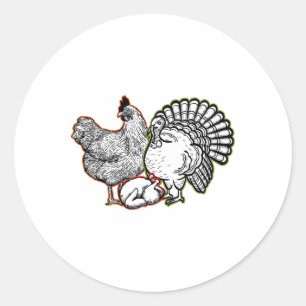 Erntedank der Türkei Funny Animal Fall Runder Aufkleber