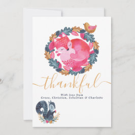 Erntedank der Waldtiere Feiertagskarte