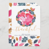 Erntedank der Waldtiere Feiertagskarte (Vorne/Hinten)