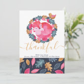 Erntedank der Waldtiere Feiertagskarte (Stehend Vorderseite)