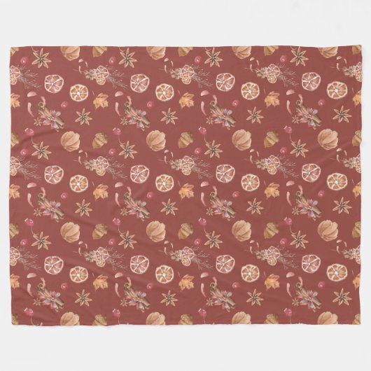 Erntedank des Herbstfalles Fleecedecke (Vorderseite (Horizontal))