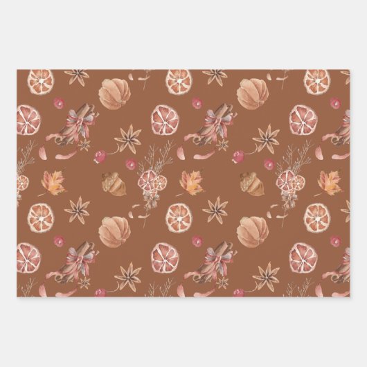 Erntedank des Herbstfalles Geschenkpapier Set (Vorderseite 2)