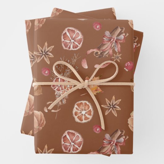Erntedank des Herbstfalles Geschenkpapier Set (Beispiel)