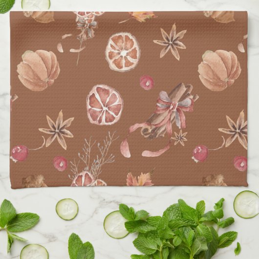 Erntedank des Herbstfalles Geschirrtuch (Gefaltet)