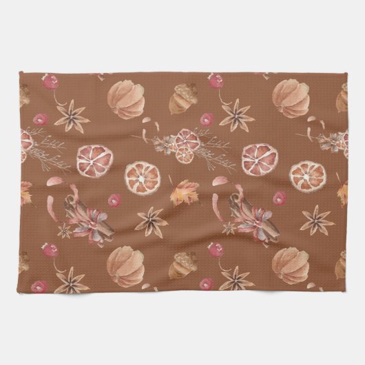 Erntedank des Herbstfalles Geschirrtuch (Horizontal)