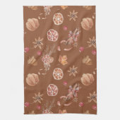 Erntedank des Herbstfalles Geschirrtuch (Vertikal)