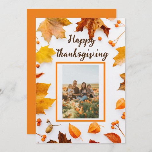 Erntedank des Herbstleaf Feiertagskarte (Vorne/Hinten)