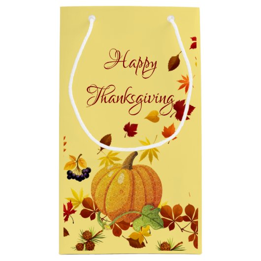 Erntedank Design Kleine Geschenktüte (Rückseite)