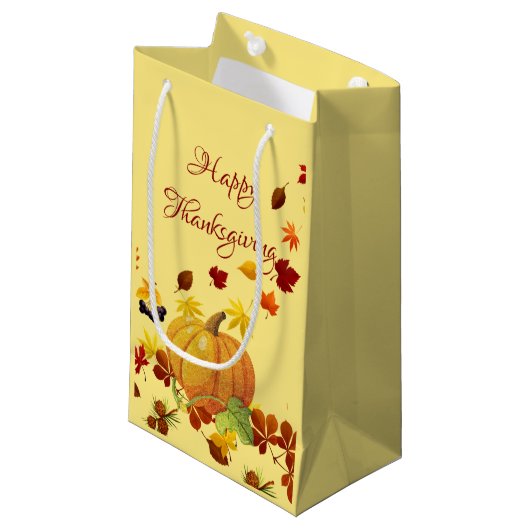 Erntedank Design Kleine Geschenktüte (Vorderseite Schrägansicht)