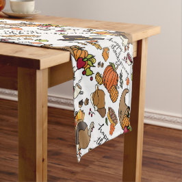 Erntedank Design mit Pumpkins, Turkeys Runner Kurzer Tischläufer