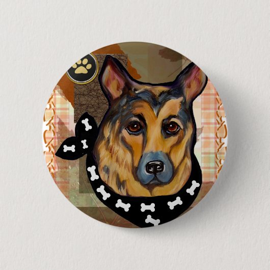 ERNTEDANK DEUTSCHE SHEPHERD BUTTON (Vorderseite)