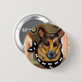 ERNTEDANK DEUTSCHE SHEPHERD BUTTON (Vorne & Hinten)