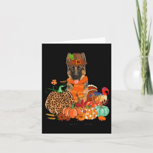 Erntedank Deutscher Schäferhund mit türkischer Her Karte (Vorderseite)