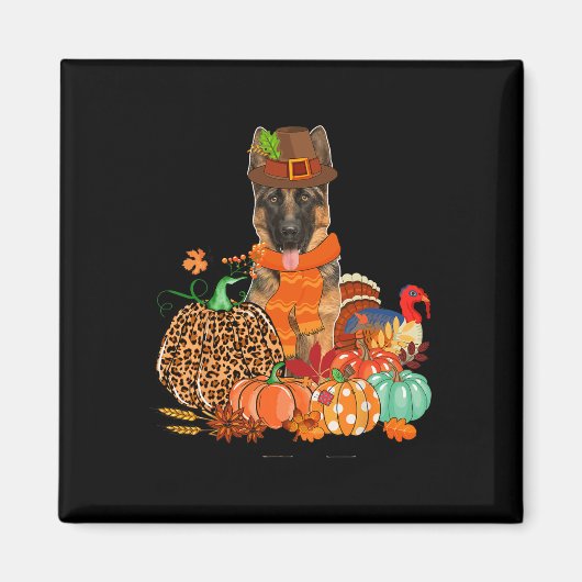 Erntedank Deutscher Schäferhund mit türkischer Her Magnet (Vorne)