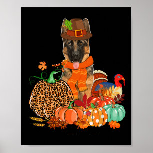 Erntedank Deutscher Schäferhund mit türkischer Her Poster