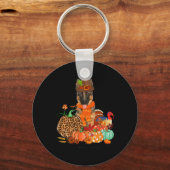 Erntedank Deutscher Schäferhund mit türkischer Her Schlüsselanhänger (Vorderseite)