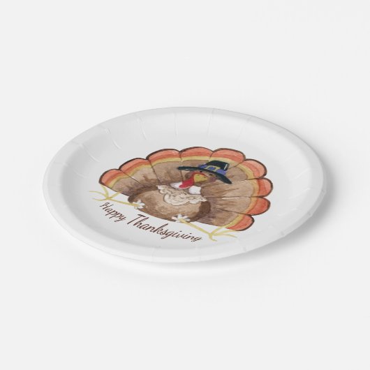 Erntedank die Türkei Pappteller (Schrägansicht)