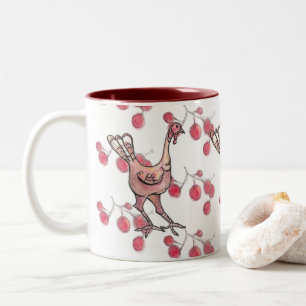 Erntedank die Türkei und Beeren-Tasse Zweifarbige Tasse