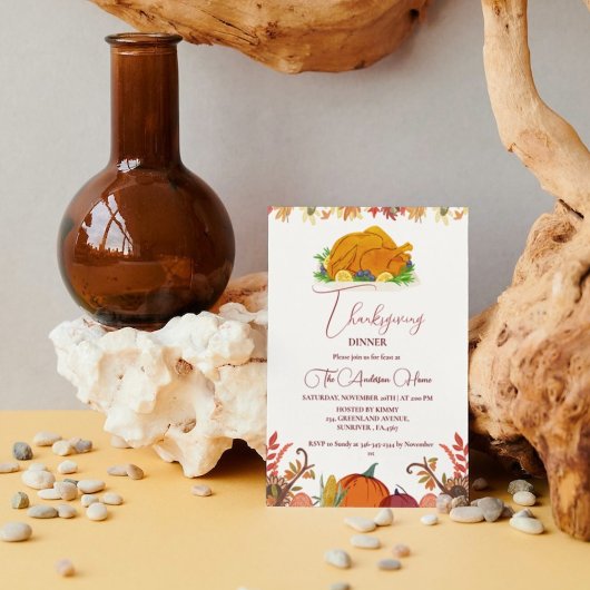 Erntedank Dineer fall Pumpkin Türkei Party Einladung