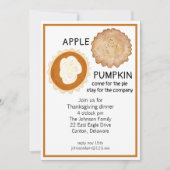 Erntedank Dinner and Pie Einladung (Vorderseite)