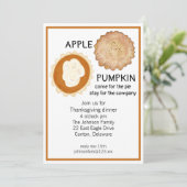 Erntedank Dinner and Pie Einladung (Stehend Vorderseite)