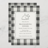 Erntedank Dinner Black Buffalo Karierte Einladung (Vorne/Hinten)