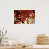 Erntedank Dinner Black Cat Kamin Türkei Poster (Küche)