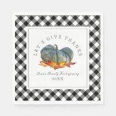 Erntedank Dinner Buffalo Kariert Gourd Pumpkin Serviette (Vorderseite)