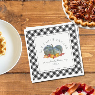 Erntedank Dinner Buffalo Kariert Gourd Pumpkin Serviette