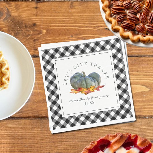 Erntedank Dinner Buffalo Kariert Gourd Pumpkin Serviette