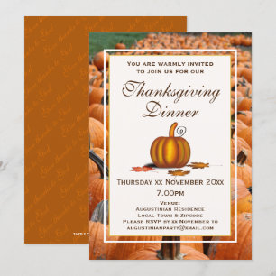 ERNTEDANK DINNER Celebration PUMPKIN Einladung