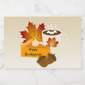 Erntedank Dinner Cuisine Pumpkin Pie Hot Choco Alkoholflaschenetikett (Einzelnes Label)