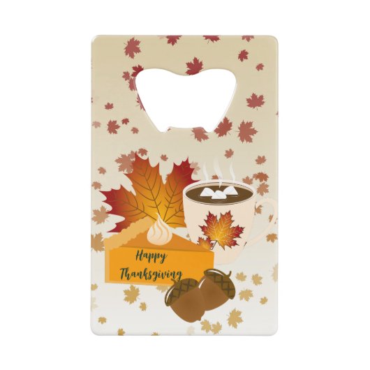 Erntedank Dinner Cuisine Pumpkin Pie Hot Choco Geldbeutel Flaschenöffner (Vorderseite)