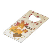 Erntedank Dinner Cuisine Pumpkin Pie Hot Choco Geldbeutel Flaschenöffner (Rückseite Schrägansicht)