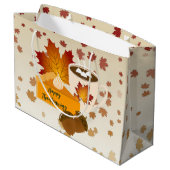 Erntedank Dinner Cuisine Pumpkin Pie Hot Choco Große Geschenktüte (Rückseite Schrägansicht)