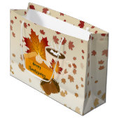 Erntedank Dinner Cuisine Pumpkin Pie Hot Choco Große Geschenktüte (Vorderseite Schrägansicht)