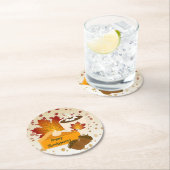 Erntedank Dinner Cuisine Pumpkin Pie Hot Choco Runder Pappuntersetzer (Vor Ort)