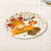 Erntedank Dinner Cuisine Pumpkin Pie Hot Choco Runder Pappuntersetzer (Angewinkelt)