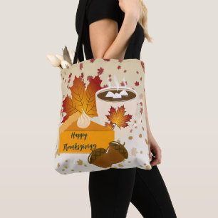 Erntedank Dinner Cuisine Pumpkin Pie Hot Choco Tasche