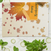 Erntedank Dinner Cuisine Pumpkin Pie Hot Cocoa Geschirrtuch (Gefaltet)