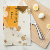 Erntedank Dinner Cuisine Pumpkin Pie Hot Cocoa Geschirrtuch (Viertel Falte)