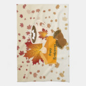 Erntedank Dinner Cuisine Pumpkin Pie Hot Cocoa Geschirrtuch (Vertikal)