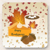 Erntedank Dinner Cuisine Pumpkin Pie Hot Cocoa Getränkeuntersetzer (Vorderseite)