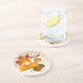 Erntedank Dinner Cuisine Pumpkin Pie Hot Cocoa Getränkeuntersetzer (Seite)