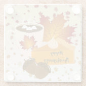 Erntedank Dinner Cuisine Pumpkin Pie Hot Cocoa Glasuntersetzer (Rückseite)