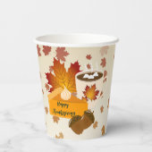 Erntedank Dinner Cuisine Pumpkin Pie Hot Cocoa Pappbecher (Rückseite)