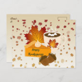 Erntedank Dinner Cuisine Pumpkin Pie Hot Cocoa Postkarte (Vorne/Hinten)