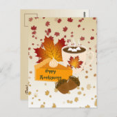 Erntedank Dinner Cuisine Pumpkin Pie Hot Cocoa Postkarte (Vorne/Hinten)